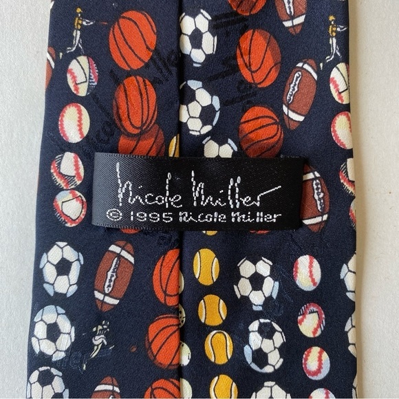 Nicole Miller Sport 100% Silk Neck Tie Novelty Print 90s Length 58" Width 4" - Picture 5 of 5